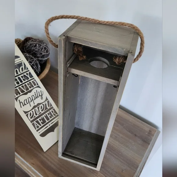 Decorative Wedding Wine Bottle Box – Demdaco Wooden Lanern Keepsake marriage💍🍷 - Picture 13 of 16